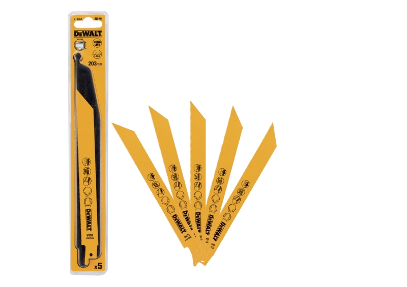 DeWalt 203mm Bi-Metal Cutting Recip Blade (5 Pack)